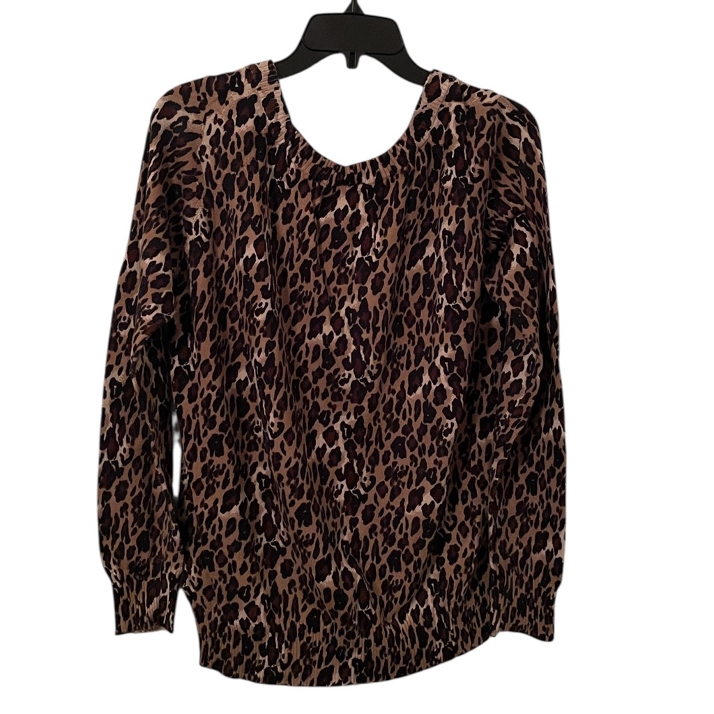 Torrid Women's Brown Black Cheetah Print Round Neck Sweater Size 2 (18/20)